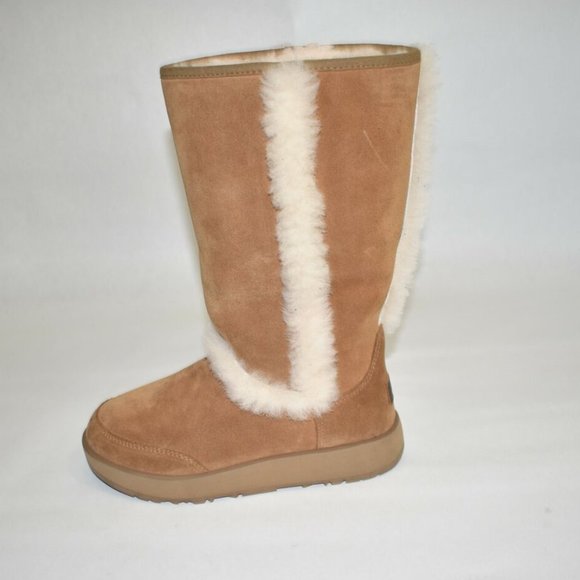 New Ugg Sundance Genuine Shearling Waterproof Boot Chestnut Size 6 1017511 DD147 - Picture 4 of 9
